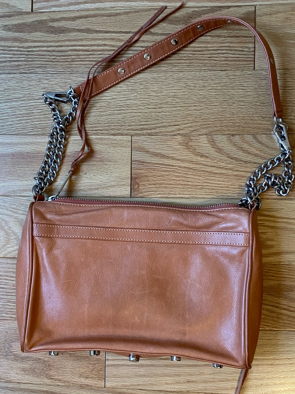 Rebecca Minkoff Tan Leather Shoulder Bag with Chain Strap - Picture 8 of 12